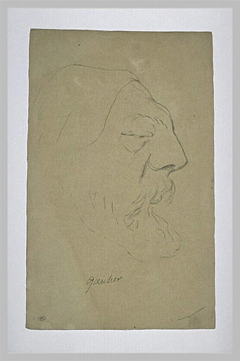 Croquis esquissé de la tête de Théophile Gautier