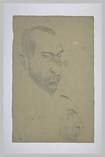 Deux croquis de la tête d'Alphonse Karr