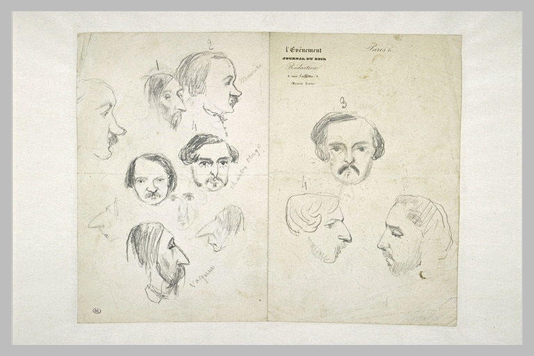 Douze têtes de profil