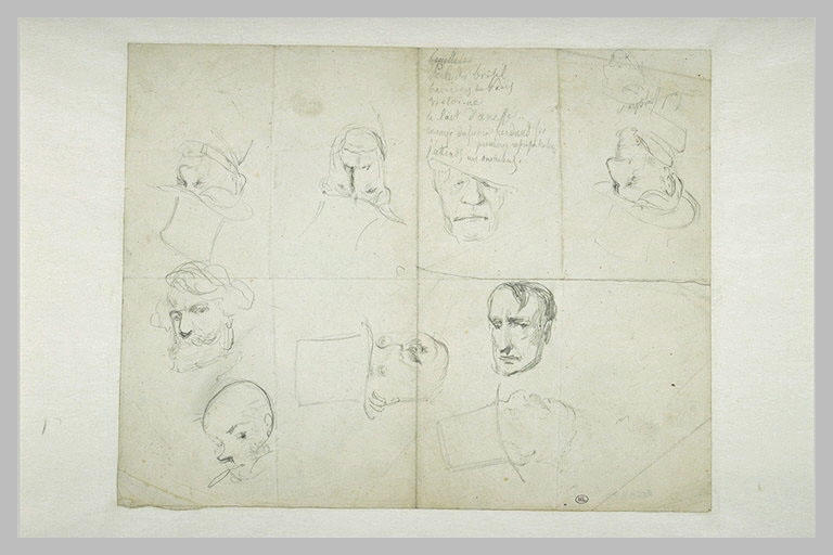 Neuf têtes d'hommes