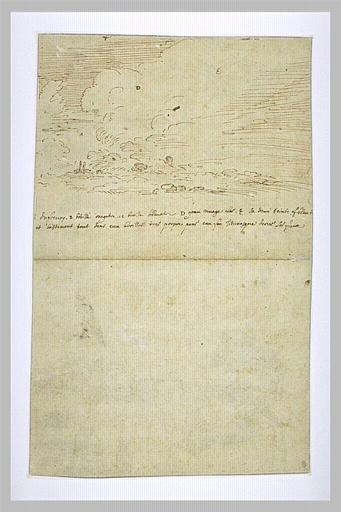 Paysage et texte manuscrit