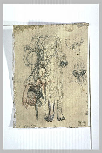 Etudes d'une femme portant une barrique