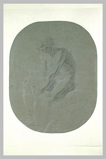 Jeune homme nu, assis