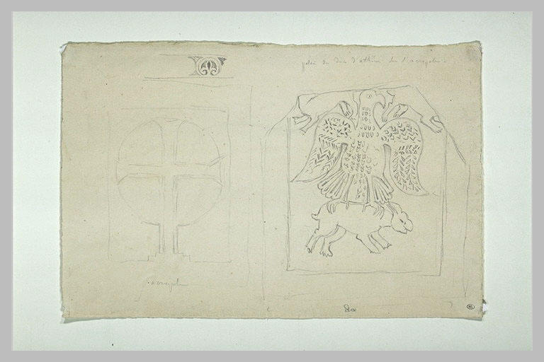 Athènes, motifs décoratifs et croix provenant du palais épiscopal d'Athènes