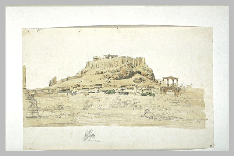 Athènes, l'Acropole vue de la colline de L'Olympéion