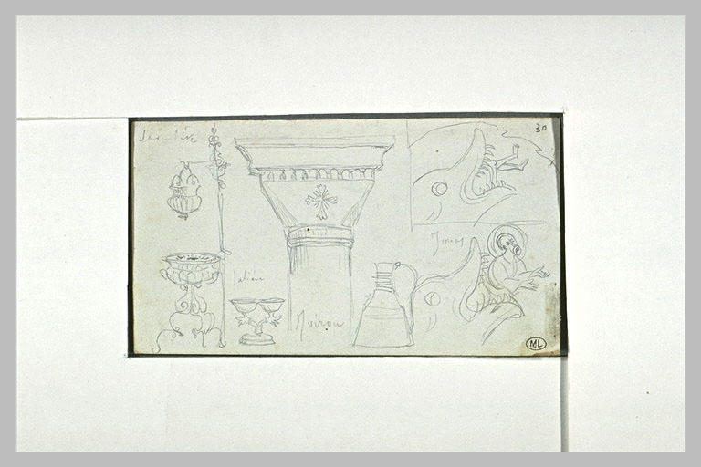 Mont Athos, couvent d'Iviron, détails d'architecture, peinture et mobilier