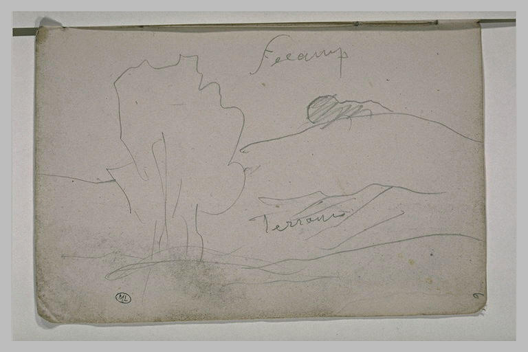 Paysage et indications manuscrite