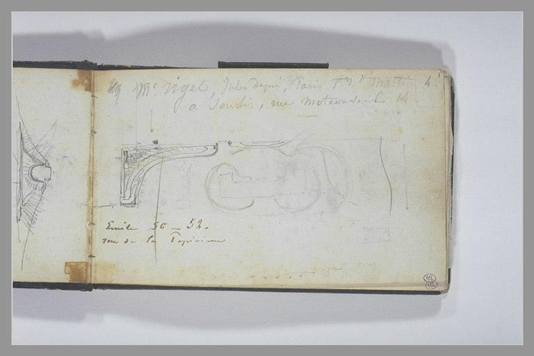 Notes manuscrites ; plan