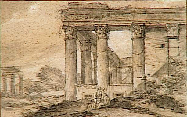 RUINES DU TEMPLE D'ANTONIN ET FAUSTINE A ROME