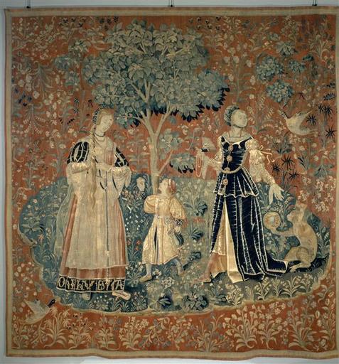 Tapisserie Millefleurs : scène allégorique