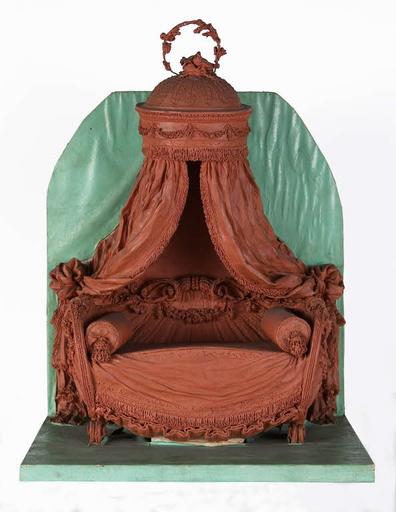 Maquette en cire du lit de Mme du Barry au château de Fontainebleau