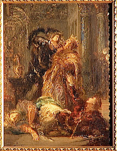 Hamlet faisant boire le poison au Roi