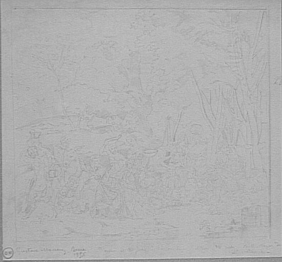 Copie d'après Giovanni Bellini et Titien : Fête des dieux (d'après une gravure)