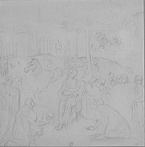 Copie d'après Léonard de Vinci : L'Adoration des mages (Offices, Florence)