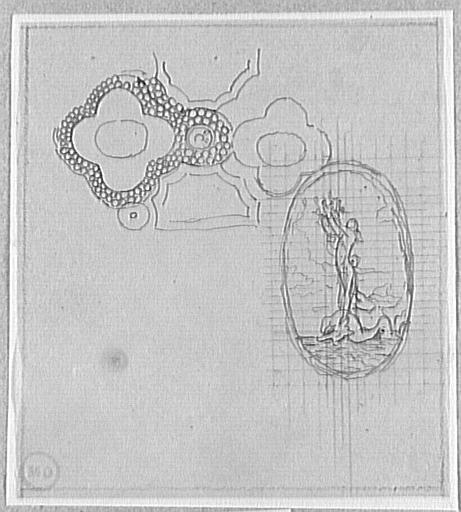 Étude d'ornement et d'un camée avec Arion