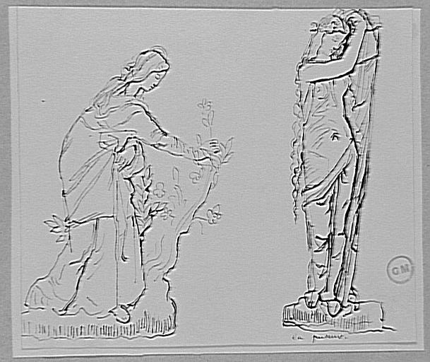 Deux études d'après des sculptures