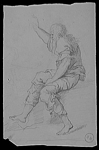 Etude d'homme assis (recto) et Etude de personnage drapé (verso)