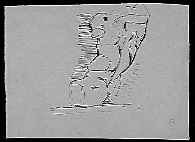 Recto : étude de torse nu. Verso : études de fesses