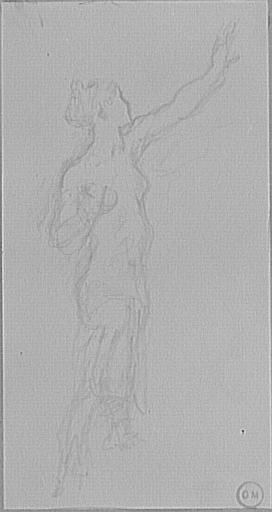 Étude de femme nue debout pour Hercule au jardin des Hespérides