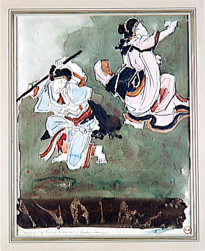 Copie de guerriers d'après une estampe japonaise