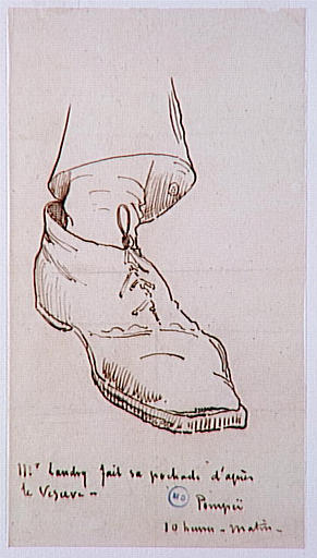 Le pied droit de la chaussure de Gustave Moreau à Pompéi