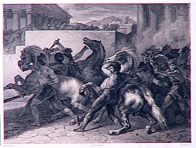 La Course des chevaux libres : la Mossa, d'après Géricault