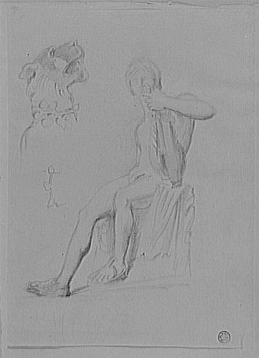 Apollon tenant une lyre et tête de lionne