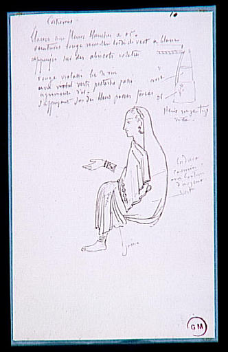 Copie d'après une miniature indienne : étude de femme drapée