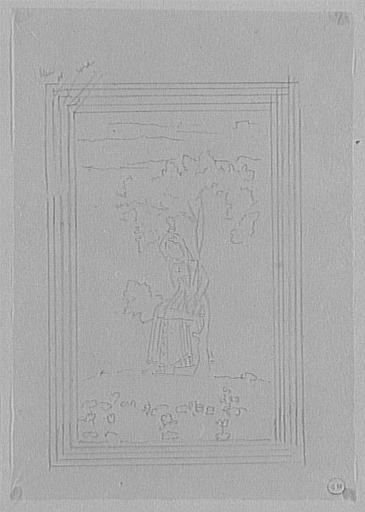 Étude de femme assise sous un arbre (d'après une miniature indienne)
