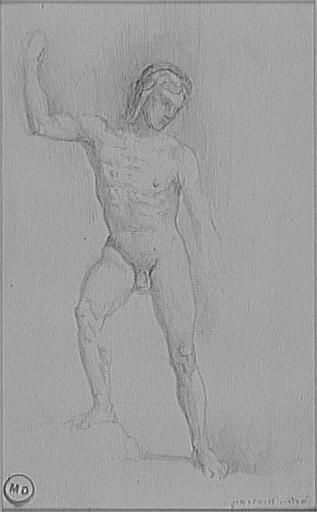 Étude de personnage d'après le modèle pour Moïse en vue de la Terre promise