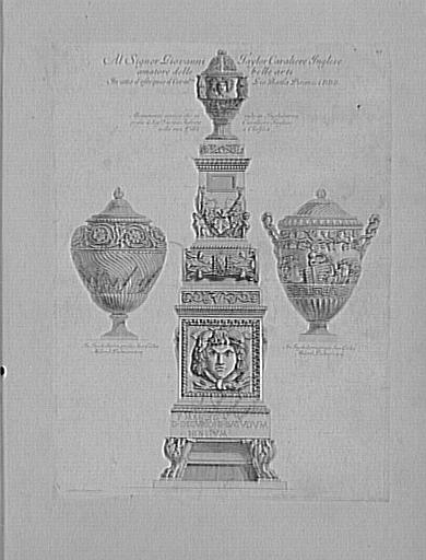 Recueil de gravures : Vases, candélabres, cippes