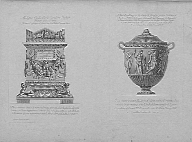 Recueil de gravures : Vases, candélabres, cippes