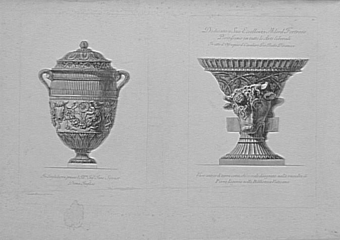 Recueil de gravures : Vases, candélabres, cippes