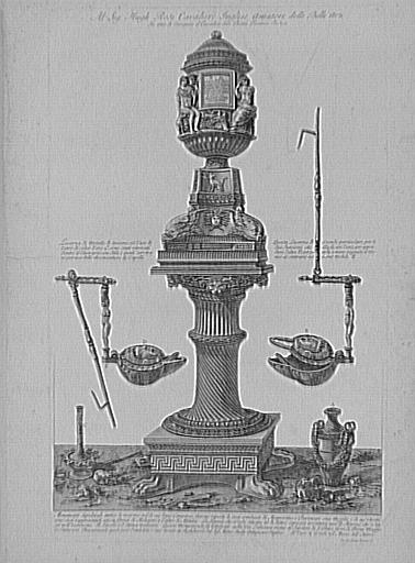 Recueil de gravures : Vases, candélabres, cippes