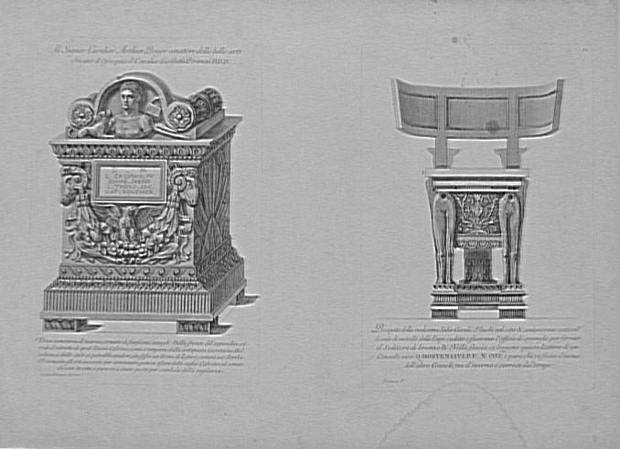 Recueil de gravures : Vases, candélabres, cippes