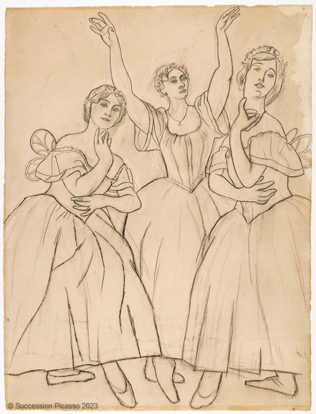 Trois danseuses: Olga Khokhlova, Lydia Lopoukova et Loubov Chernicheva, d'après une photographie