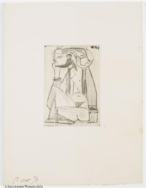 Femme assise en tailleur: Geneviève Laporte