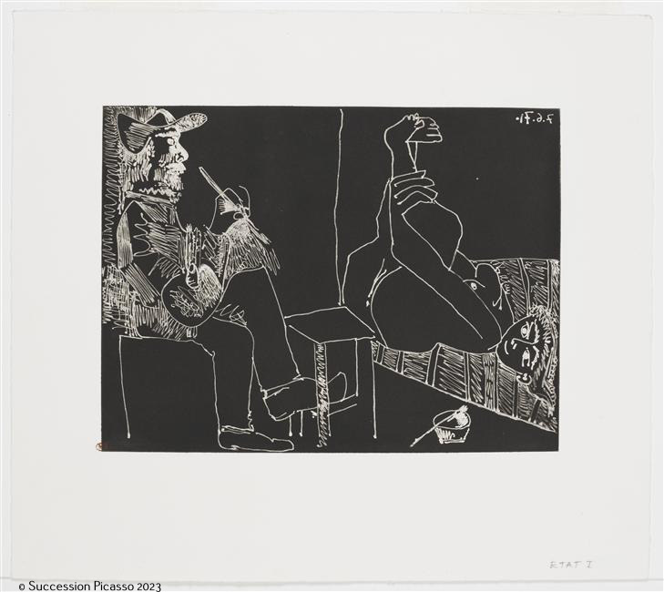 Peintre au sabot et au chausson, avec sa toile