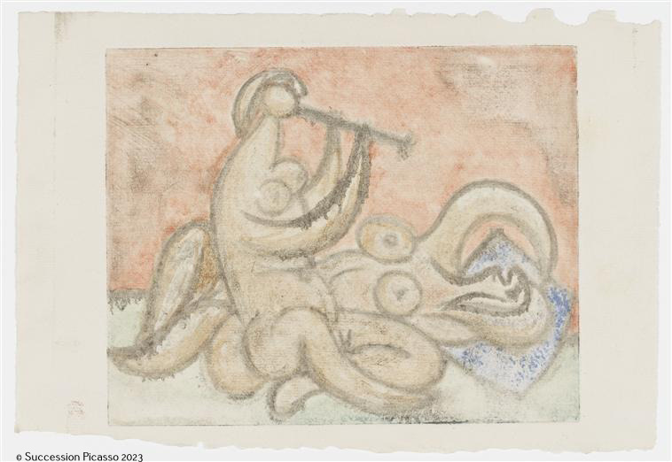 Flûtiste et dormeuse. XLVI. B