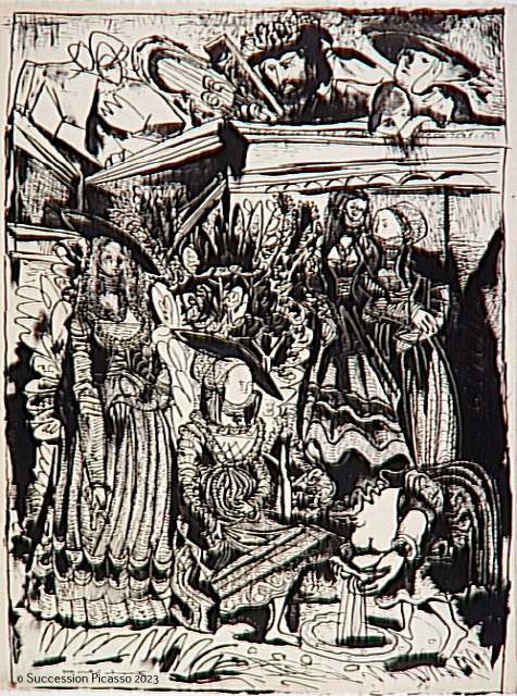 "David et Bethsabée", d'après Lucas Cranach