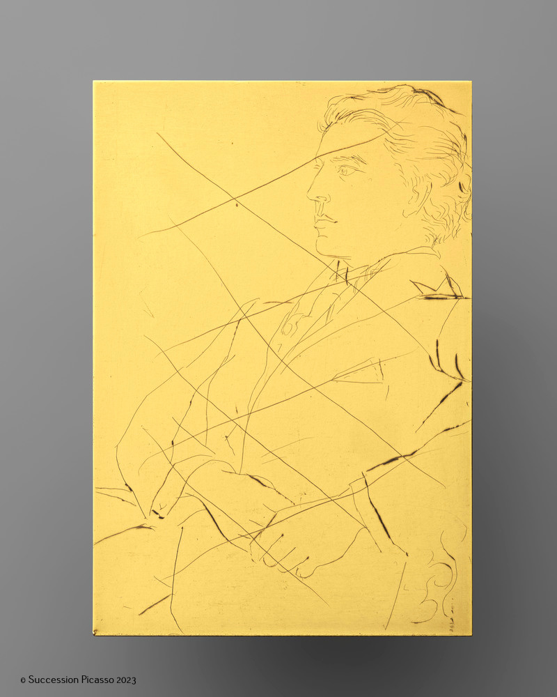 Portrait d'André Breton de trois quart