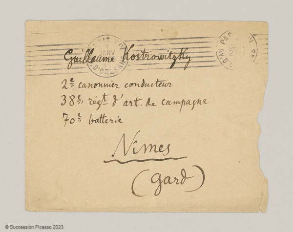 Carte postale adressée à Guillaume Apollinaire