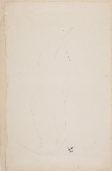 Femme nue agenouillée à droite