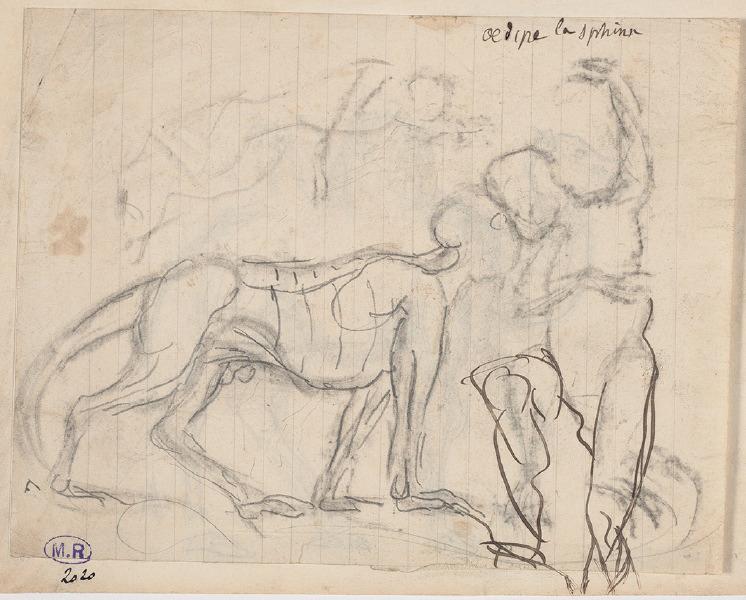 Oedipe et le sphinx ; Chameau de profil