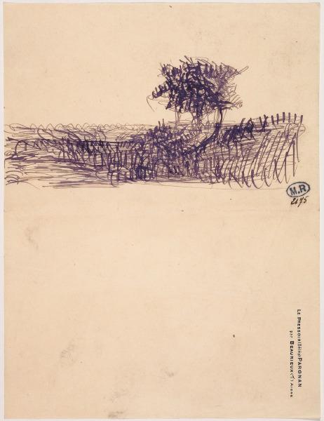 Paysage d'après la gravure de Rembrandt : les trois arbres (Bartsch 212)