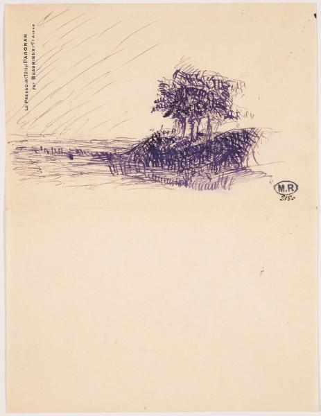 Paysage d'après la gravure de Rembrandt : les trois arbres (Bartsch 212)