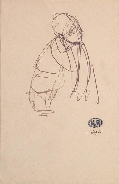 Etude d'après la gravure de Rembrandt : Faust (Bartsch 270)