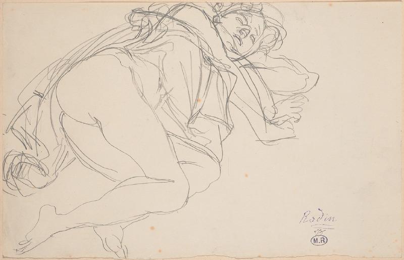 Femme allongée sur le flanc gauche, le vêtement relevé jusqu'à la taille, dite Psyché