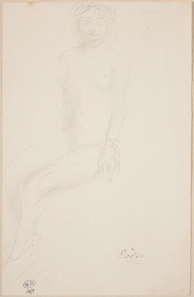 Femme nue assise vers la gauche