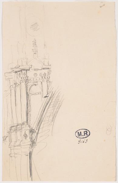 Contreforts en perspective de l'église Saint-Pierre à Montfort-l'Amaury ? (Yvelines)